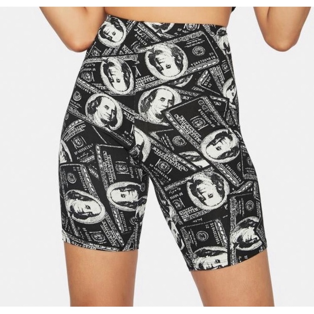 Money print design biker shorts